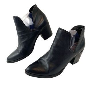 Steve Madden Women's Size 10M Petra Open Side Ankle Bootie Leather Block Heel